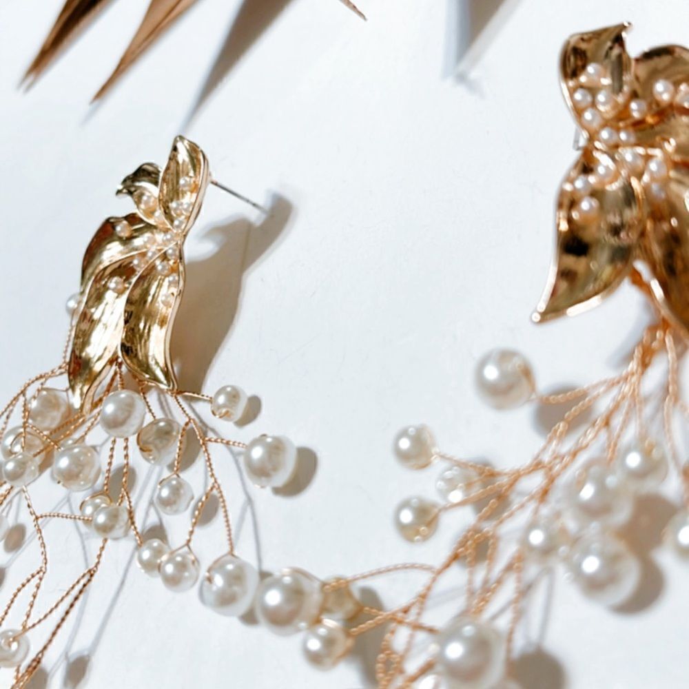 Flower statement earrings N380 - Picture 3 of 4